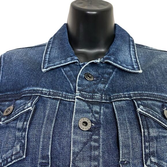 AG Adriano Goldschmied Womens Small Trucker Jean Jacket Blue Denim Western NEW - Picture 7 of 14